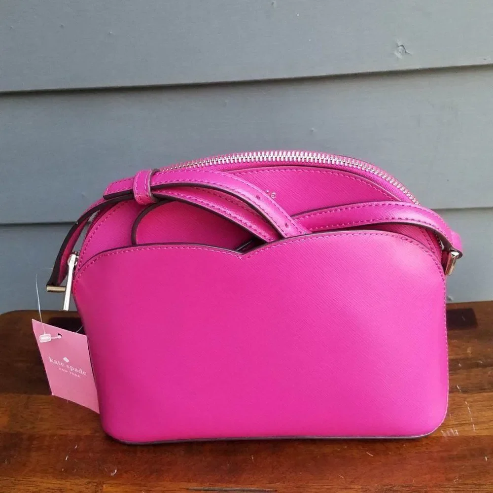 NWT Kate Spade Leather  Magenta Peyton Dome Satchel